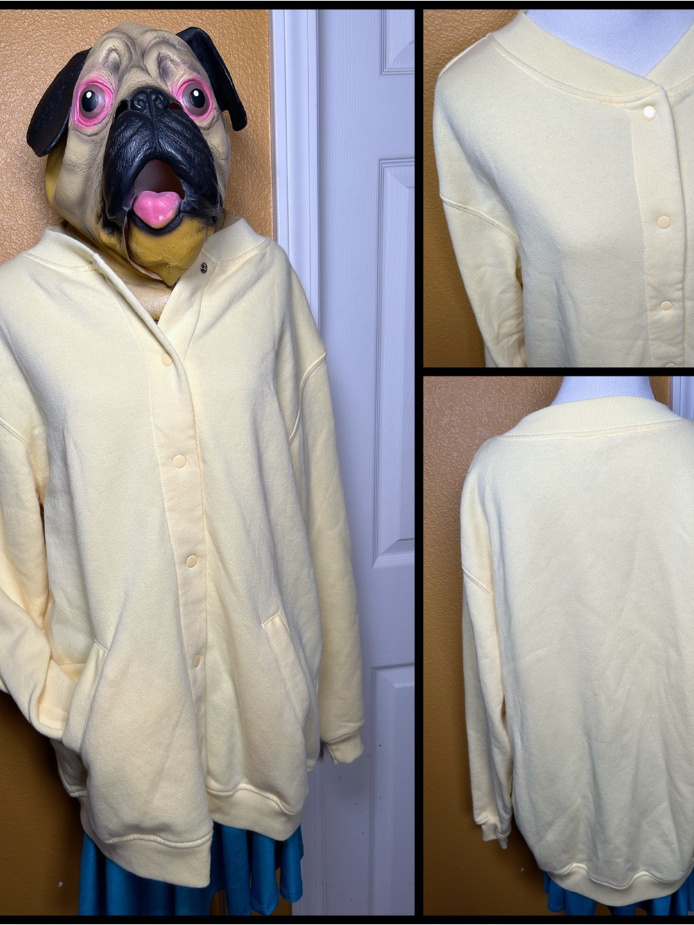 Cozy Cute, VINTAGE, Blair butter yellow, snap up sweatshirt!!